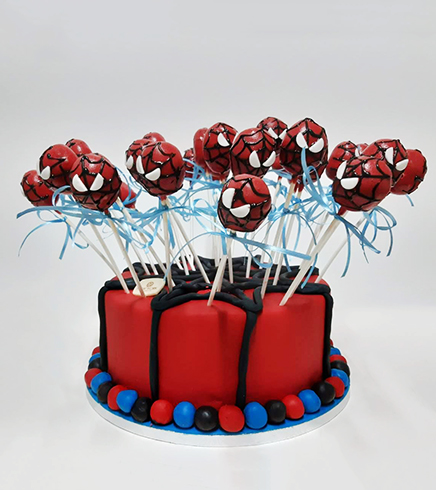 Superheroes Pop Cakes (Spiderman)